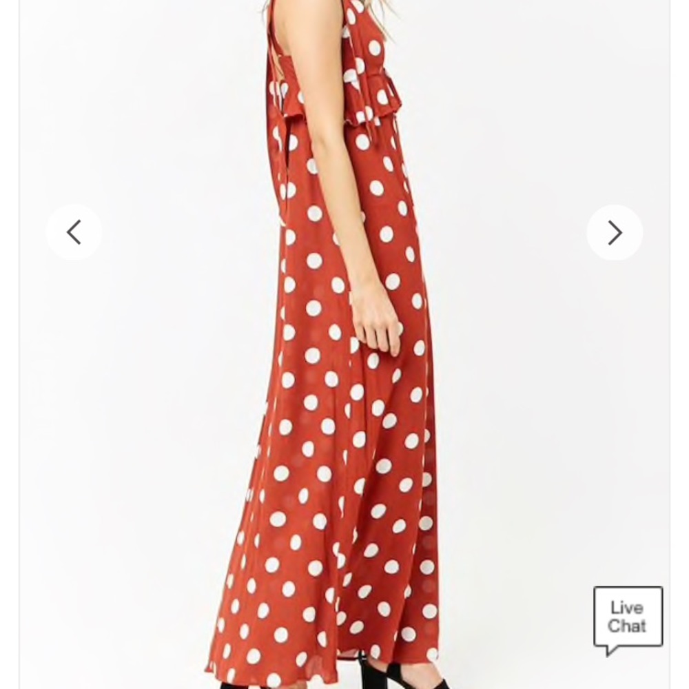Forever 21 Ginger/White Polka Dot Woven Dress - Picture 2 of 8